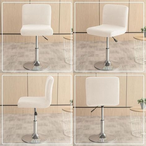 Housse de Tabouret de Bar avec Dossier Imperméable Couverture de Chaise Haute de Bar Extensible Housse de Chaise de Salle à Manger Pivotante Lavable 4 Pièces Beige (1/5)