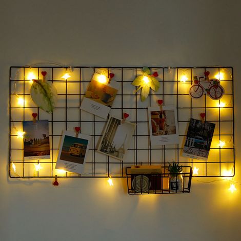 DIY-Wandregal mit Gitterrahmen aus Eisen, Wandmontage, Drahtgitter-Display-Panel, Wand-Kunst-Display-Organizer (1/3)
