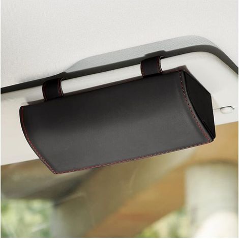 Car Glasses Case, Eyeglasses Storage Box, Sunglasses Box with Magnetic Function, for Car, SUV, RV, Truck, Black