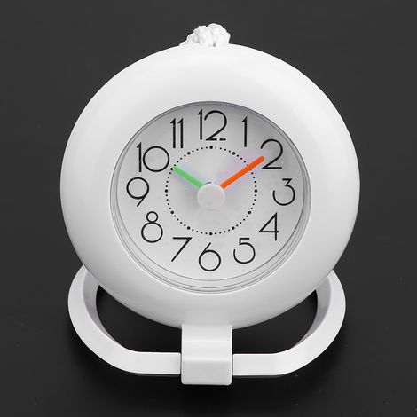 Horloge de table suspendue tendance, étanche et à double usage, pour la décoration de la salle de bain, de la cuisine et de la maison (blanche) (1/5)