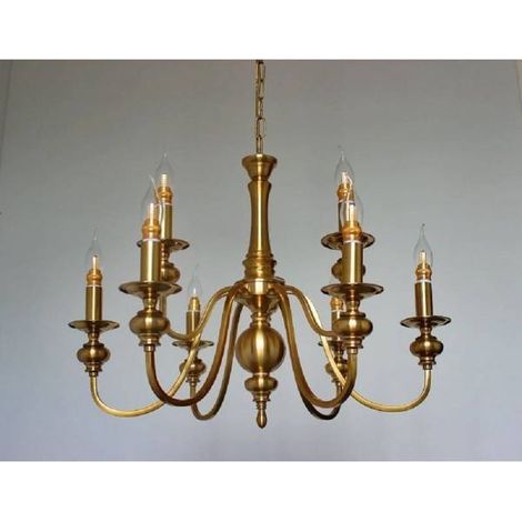 TrAdE Shop Traesio - Lampadario Da Soffitto Design Classico 8 Bracci Effetto Ottone Vintage 6097 A32 - (1/2)