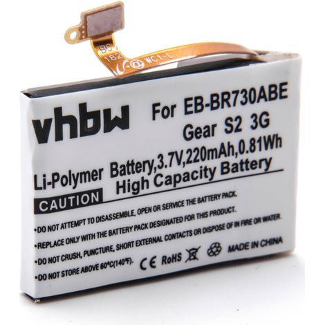 vhbw Akku Ersatz für Samsung EB-BR730ABE, GH43-04538B für Smartwatch Uhr Fitnessarmband (220mAh, 3,7V, Li-Polymer)