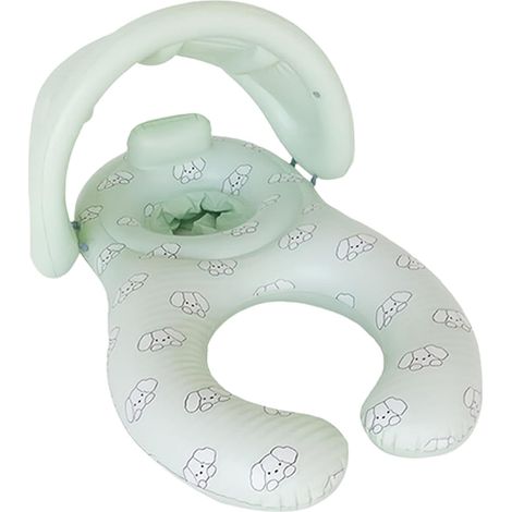 Salvagente gonfiabile per mamma e bambino con parasole (verde) (1/3)
