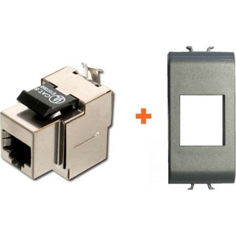 Presa di rete CAT.6 STP Gewiss Chorus titanio grigio metallizzato RJ45 small