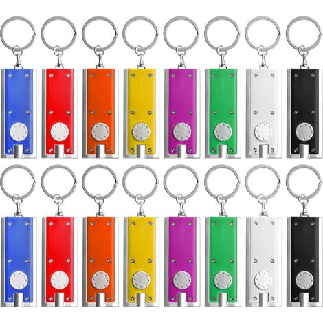 Mini Lampe De Poche LED Porte-Clés Colorés Pour Camping et L'extérieur - 16 Pièces (1/5)