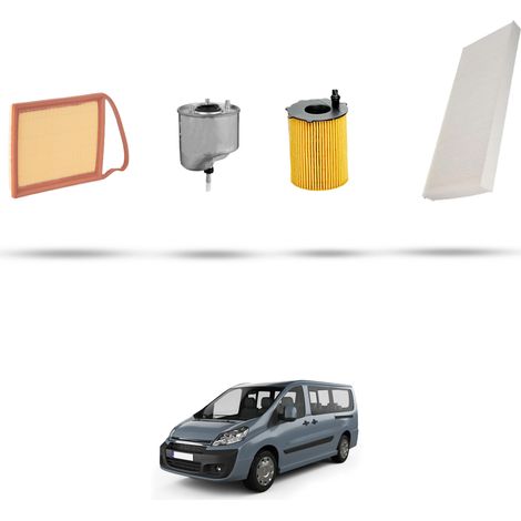 Kit tagliando 4 filtri compatibile con Citroen Dispatch II 1.6 HDI 66kw dal 2007 (1/5)