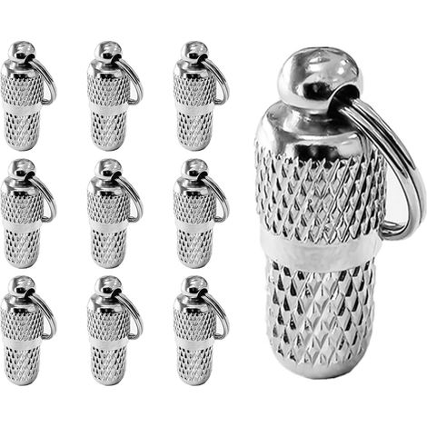 Lot de 10 étiquettes d'identification pour Animaux de Compagnie, Tube cylindrique pour Collier de Chien et Chat