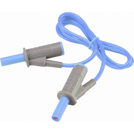 Cordon de mesure de sécurité[Banane mâle 4 mm -Banane mâle 4 mm ] Ultra flexibles 0.75 mbleuMSB-50 (1/3)