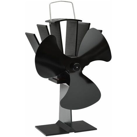 Ventilador de estufa accionado por calor 3 aspas negro vidaXL