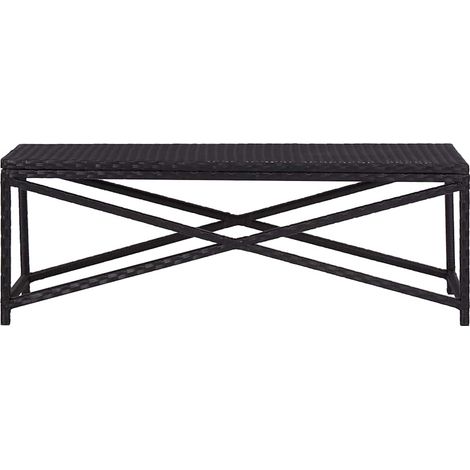Maison Exclusive - Gartenbank 120 cm Poly Rattan Schwarz (1/5)