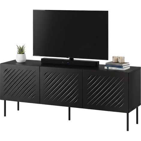 Mueble TV Termoli, Modular, Cajones, un Estante, 150,5x42x60h cm Negro