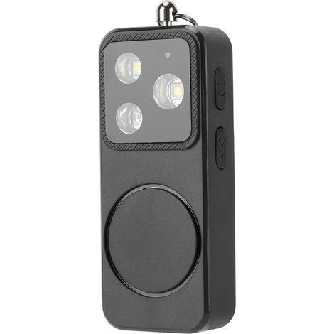 Porte-clés D'Alarme de sécurité pour Femme, Alarme de sécurité Personnelle 150 DB avec Lumière Stroboscopique LED et Lampe de Poche, Sirène D'auto-défense de Chargement USB C (Black) (1/5)