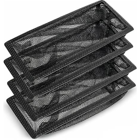 Lot de 4 grilles de ventilation au sol, filtres pour retenir les débris, faciles à installer et à retirer, 10 x 25 cm chacune (1/4)
