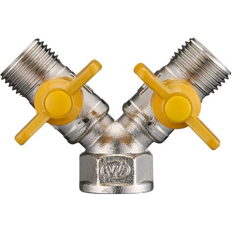 Robinet De Gaz En Laiton - Raccord Tuyau 2 Voies 20mm - Pour Gaz Naturel Et Propane - 1 Pièce (1/4)