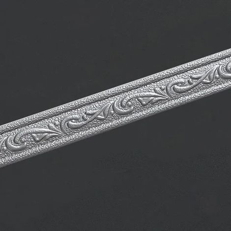 Bordure argentée autocollante pour mur, frise décorative amovible en PVC imperméable, plinthe adhésive - Argent 4 x 230 cm (1 piece) (1/4)