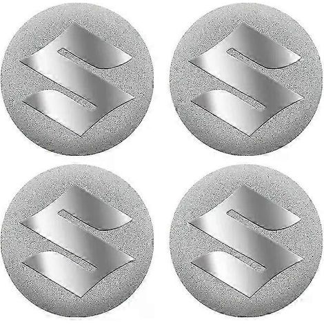 Vier 56-mm-Radnabenkappen-Logoaufkleber für Suzuki Jimny, Grand Vitara, SX4, Swift und Alto (silber). (1/2)