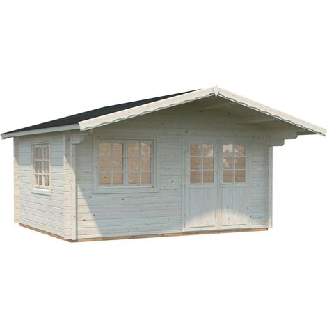 Abri de jardin en bois Helena 15,1 m2 Traité Translucide (1/5)