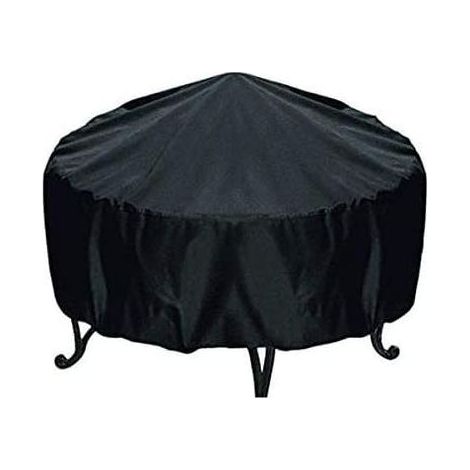 Lntyq Noir Rond Foyer Coque protégé Contre la poussière étanche d'extérieur Jardin terrasse Housse de Protection avec Cordon de Serrage pour réchaud（8636cm） (1/5)