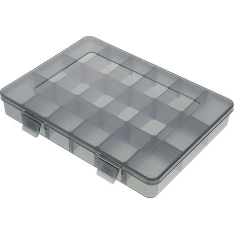 Boite et casier de rangement pour outils Boîte de pièces de quincaillerie, accessoires de perceuse, boîte de grille - 18 grilles petites cloisons courtes peuvent être retirées (1/5)