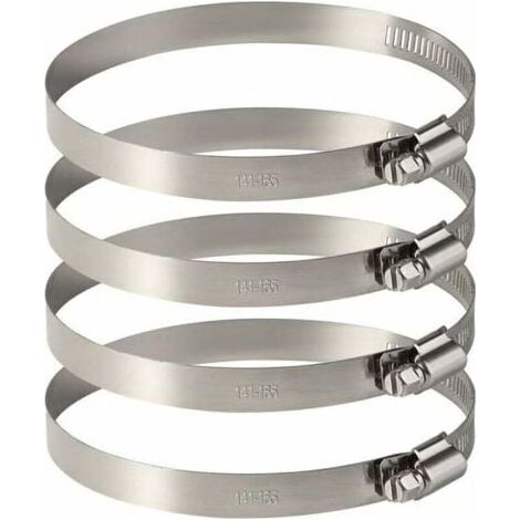 4Pcs 150 mm Collier de Serrage Tuyau Ajustable en Acier Inoxydable Pour Fixer Souples Durites (141mm-165mm) (1/4)