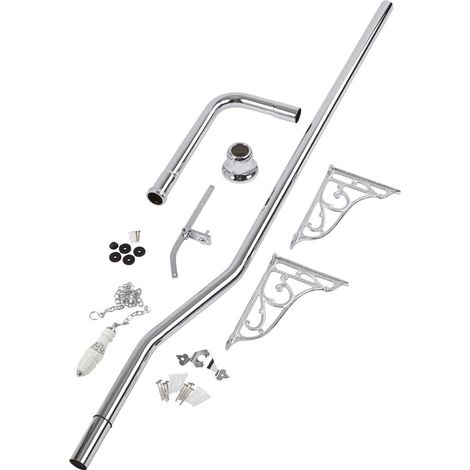 Milano Elizabeth High Level Cistern Toilet Upgrade Kit - WC Flush Pipe  Bracket  Pull Chain and Ceramic Handle Kit - Chrome (1/5)