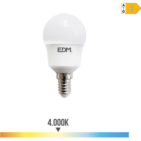 Bombilla LED EDM Esférica E14 8,5W 950lm 4000K Luz Día Ø4,5x8,7cm (1/4)