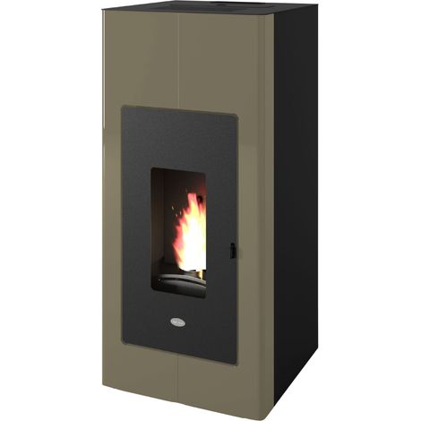 Punto Fuoco – Poêle à granulés hydro 16.3 kW – Rendement 95.5% – Volume de chauffe jusqu'à 350 m³ – Télécommande incluse – Module WIFI optionnel