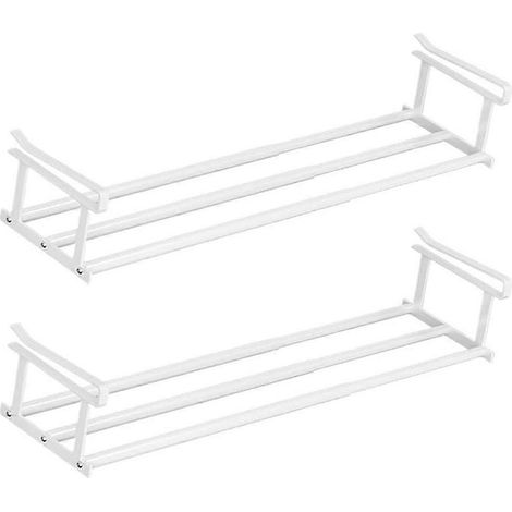 Étagère à chaussures extensible et réglable en métal blanc pour entrée, chambre d'étudiant ou garage - Rangement extensible (1/5)