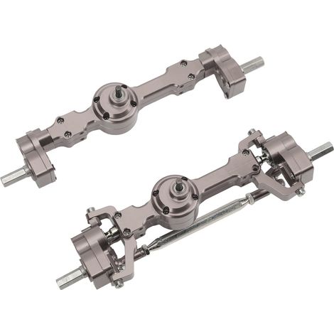 Essieux avant-arrière en alliage d'aluminium pour MN 90 99S - Amélioration des pièces RC 4 roues couleur titane (1/5)