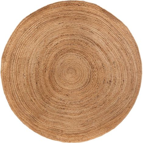 Atmosphera – Tapis berbère en jute D160cm – Tressé végétal beige – Pour pièces à fort passage – Facile d'entretien et peu salissant