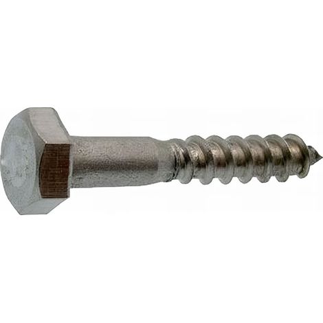 Vis Bois tête hexagonale DIN571 acier Galva 6.0 X 100 Boîte 100 Pcs mm