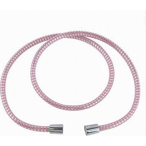Trade Shop - TUBO RICAMBIO LACCIO FLESSIBILE DOCCIA 1.5 MT LACCIO PVC RIVESTIMENT ROSA 87293 - (1/2)