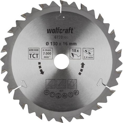 Lame de Scie Circulaire Ø 130 Mm, Ct, Alésage 16 Mm, 18 Dents, Surface Poncée, Denture Sablée Et Alternée argent (1/5)