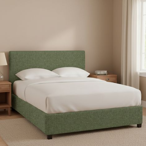 Letto Matrimoniale Basildon, Sfoderabile, Contenitore Made in Italy, Verde (1/4)