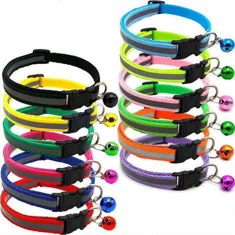 Elegant Breakaway Cat Collar, Stylish And Reliable Reflective Nylon Strip For Night Visibility, Cat Collar With Bell Ensures Your Feline Friend's (1/4)