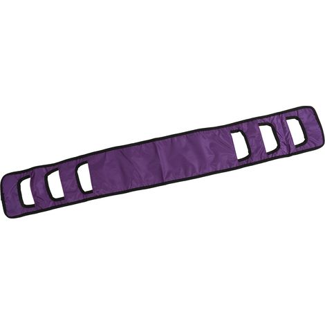 Sangle de transfert pour lit senior, sangle de levage et de retournement élargie et respirante, avec poignée rembourrée, couleur violette, facilitant le travail du patient.