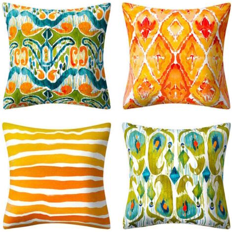 Lot de 4pcs Housses de Coussin 45x45cm style ethnique Vintage Taie d'oreiller (1/4)
