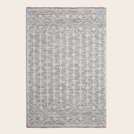 Tapis de sol en Tissage bicolore en laine et coton SOLVIG (1/4)