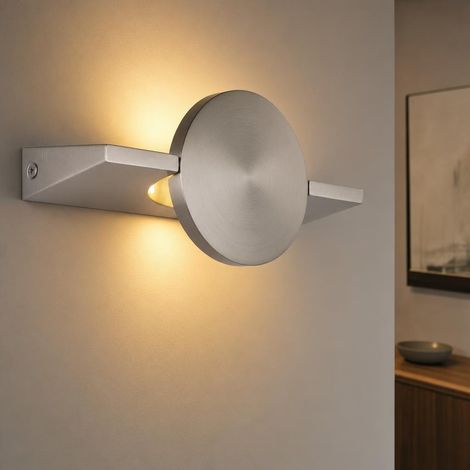 Applique a LED, lampada da parete, lampada da corridoio, faretto orientabile, color nichel, H 20 cm (1/5)