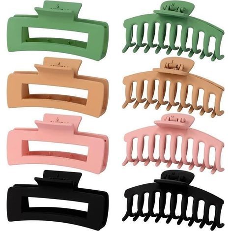 8er-Pack große Haarspangen, matte, rutschfeste, starke Haarspangen in Bananenform für dickes, dünnes, feines und langes Haar (1/4)