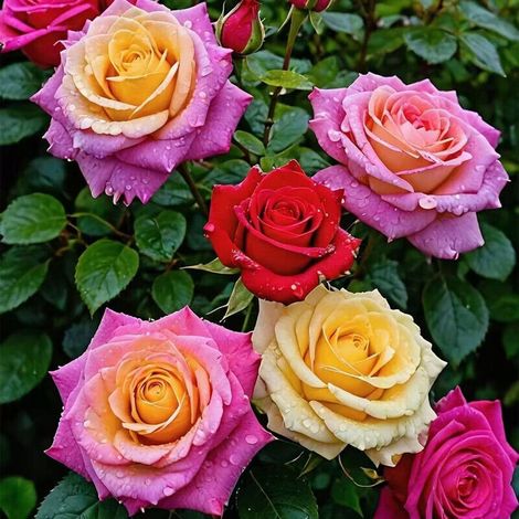 Lot de 120 graines de roses colorées – Plantes ornementales variées, parfaites pour fleurs en pots et plantations extérieures (1/5)