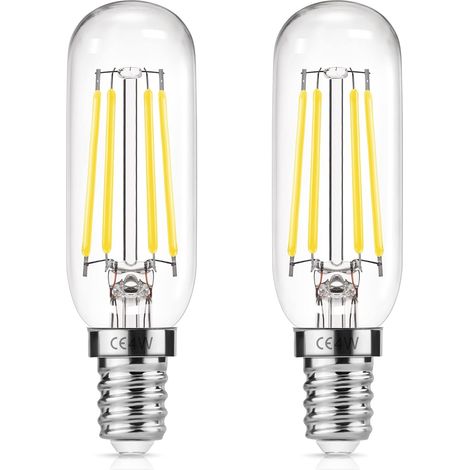 2 Stück – Ersatz 40W Glühbirne für Dunstabzug – E14 T25 LED 4W – Filament Edison – Weiß 6000K – Für Dunstabzugshaube