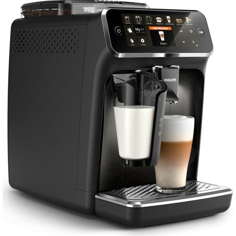 Philips – Cafetière à dosettes automatique noire avec moulin intégré – Écran tactile TFT – Réservoir 1,8 L – Prépare jusqu'à 12 boissons (1/5)