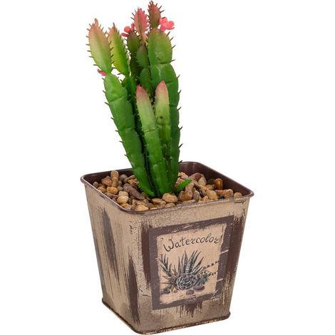 Maceta con cactus artificial 9,5x9,5x21 (1/4)