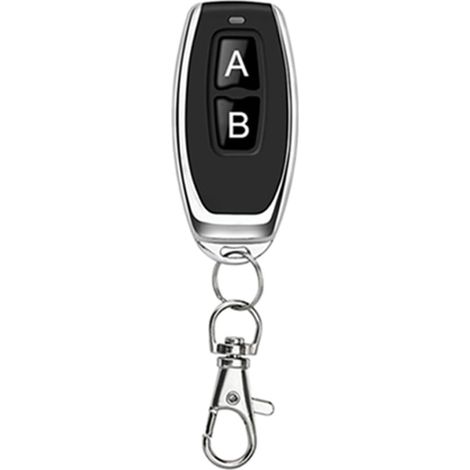 Télécommande sans fil noire (accessoire), compatible avec récepteur sans fil. Dimensions : 5,5 cm (L), 4,3 cm (l), 0,1 cm (H).