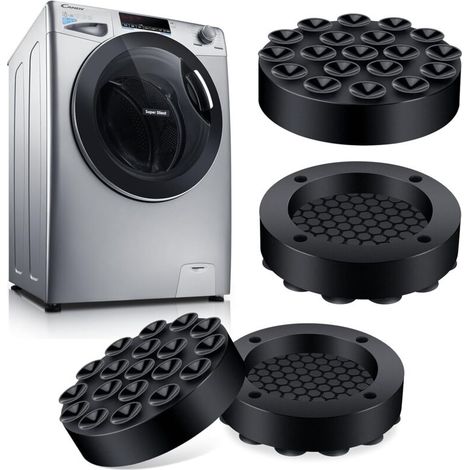 Universal Washing Machine Anti Vibration Mat, 4 Pieces Silicone Pad Washing Machine Anti Vibration Mat for Washing Machines, Dryer, Refrigerator, Table