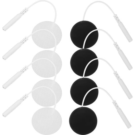 Coussinets de Massage à Électrodes Ronds Professionnels 10 pour Électrostimulation Musculaire Lot de 10 Pièces Adhérence et Flexibles en Tissu Non Tissé Blanc (1/5)