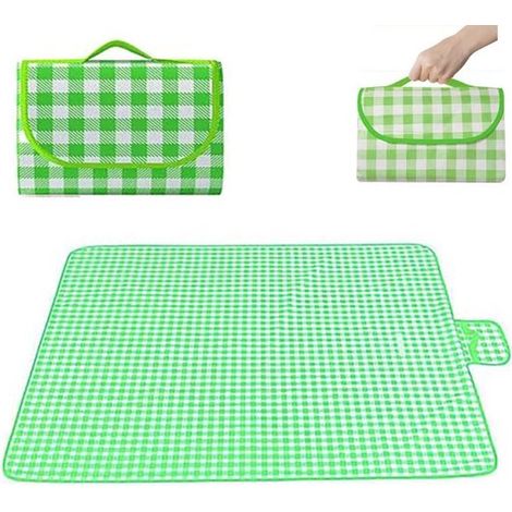 Manta de picnic, 200 x 200 cm, Manta de picnic, Manta de camping, Manta de playa, Impermeable y resistente a la arena, Con asa, camping, Verde (1/5)