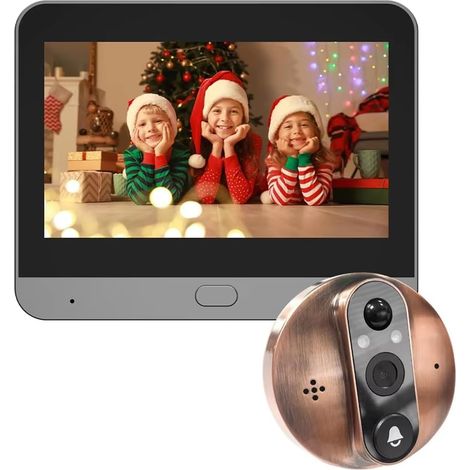 3MP Smart Life Tuya FHD WiFi Sonnette de Porte Caméra Judas Batterie 5000mAh Détecteur de Mouvement PIR Visionneuse Numérique Magique IR (1/5)