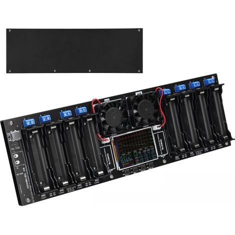 Comprobador de baterías 18650 de 8 canales, pantalla TFT de 2,4", multimodo, seguridad mejorada